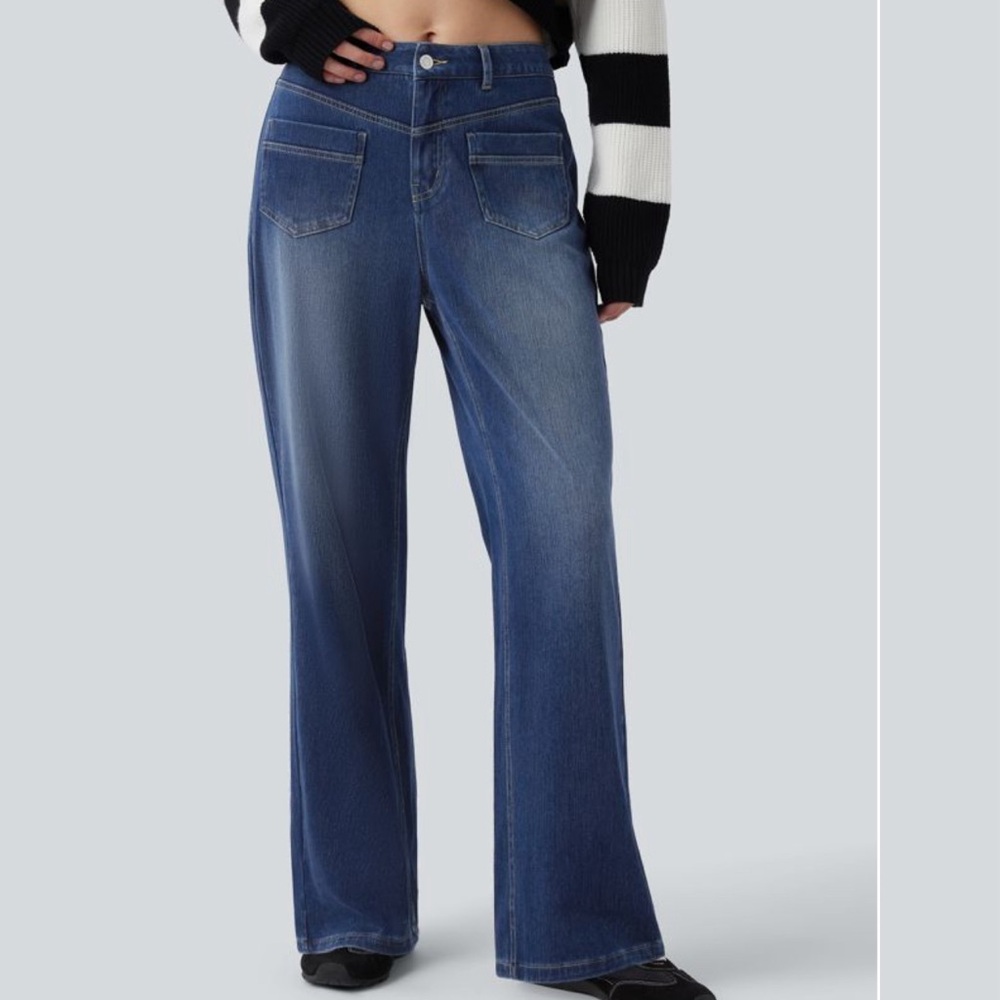 Halara Flex Mid Rise Straight Leg Jeans